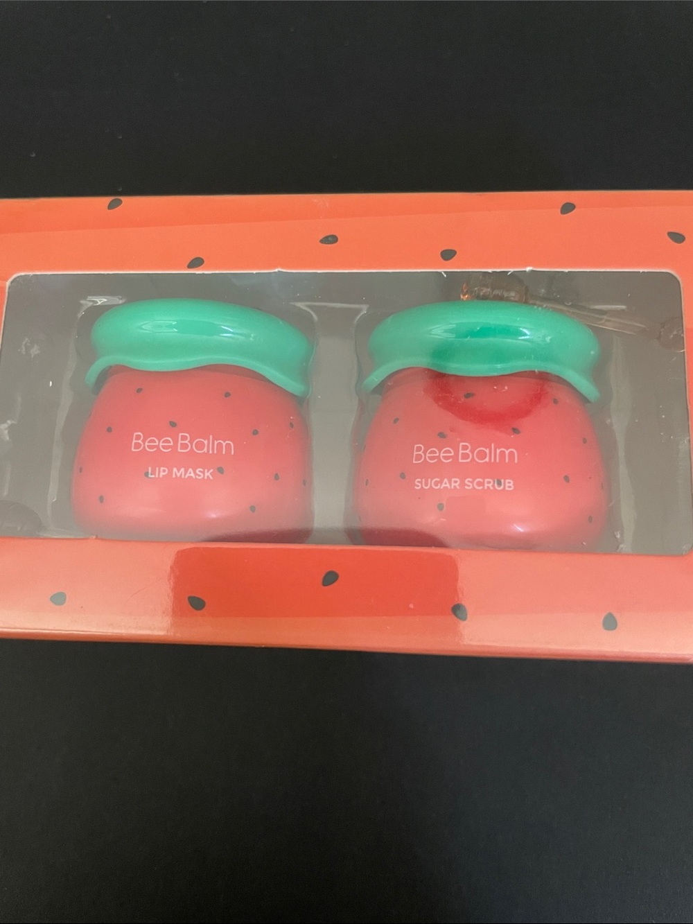 Bee Balm watermelon Lip Mask & Sugar Scrub - Pink/Green